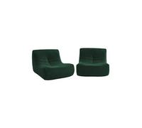 sweeek - Fauteuil chauffeuse en Velours Style Contemporain 2 Places Vert