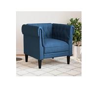 vidaXL Fauteuil Chesterfield bleu tissu Bleu G