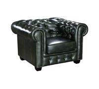 Fauteuil chesterfield BRENTON 100% cuir de buffle - Vert empire