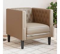 Fauteuil Chesterfield Cappuccino Similicuir Durable 71x74,5x70,5 cm rembourré Confortable pour Salon mobilier élégant avec Pieds Robustes Stable