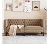 Vidaxl Fauteuil Chesterfield Cappuccino Similicuir