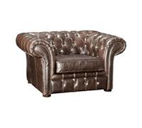 Vente-unique - Fauteuil Chesterfield CLOTAIRE 100% Cuir Vieilli