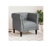 Vidaxl Fauteuil Chesterfield Gris Clair Tissu Gris