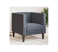Vidaxl Fauteuil Chesterfield Gris Foncé Velours Gris