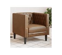 vidaXL Fauteuil Chesterfield marron similicuir daim, chaise de canapé, canapé simple, fauteuil de baignoire, fauteuil, 372682