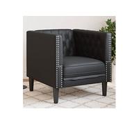 vidaXL Fauteuil Chesterfield Noir Similicuir, Chaise de canapé, canapé Simple, Fauteuil de Baignoire, Fauteuil, canapé, canapé Confortable