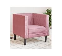 vidaXL Fauteuil Chesterfield en velours rose