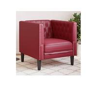 vidaXL Fauteuil Chesterfield Rouge Bordeaux Similicuir, Chaise de canapé, canapé Simple, Fauteuil de Baignoire, Fauteuil, canapé, canapé Confortable