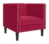 Fauteuil Chesterfield rouge bordeaux velours