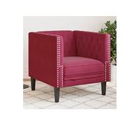 Vidaxl Fauteuil Chesterfield Rouge Bordeaux Velours Rouge