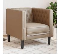 Fauteuil Chesterfield similicuir - vidaXL - Cappuccino - 71x74.5x70.5 cm - Similicuir - Boutons tuftés