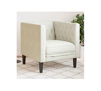 Vidaxl Fauteuil Chesterfield Crème Velours