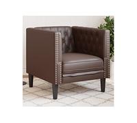 vidaXL Fauteuil Chesterfield marron similicuir, chaise de canapé, canapé simple, fauteuil de baignoire, fauteuil, canapé, 372654