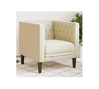 Vidaxl Fauteuil Chesterfield Crème Similicuir