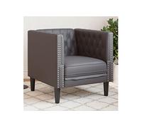 Fauteuil Chesterfield-stijl kunstleer grijs372655