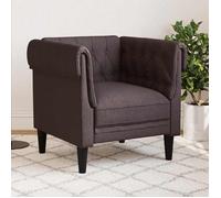 Fauteuil Chesterfield tissu - vidaXL - Marron foncé - 78.5x74.5x74.5 cm - Style classique - Accoudoirs roulés