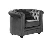 Fauteuil CHESTERFIELD - Velours anthracite