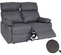 fauteuil cinéma 2 places HWC-L93, Fauteuil relax Canapé TV, accoudoir Fonction couchage Nosagfederung Tissu/textile ~ gris foncé