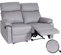 Mendler Fauteuil cinéma 2 Places HWC-L93, Fauteuil Relax Canapé TV, accoudoir Fonction Couchage Nosagfederung Tissu/Textile - Gris Clair