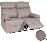 Mendler Fauteuil cinéma 2 Places HWC-L93, Fauteuil Relax Téléviseur Canapé, accoudoir Fonction Couchage Nosagfederung Tissu/Textile - Gris-Brun