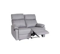 Mendler Fauteuil cinéma 2 Places HWC-L93, Fauteuil Relax Canapé TV, accoudoir Fonction Couchage Nosagfederung Tissu/Textile - Gris Clair