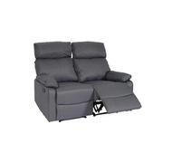 Mendler Fauteuil cinéma 2 Places HWC-L93 Tissu Textile Gris foncé