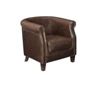 Fauteuil club 100% cuir vieilli ENGUERRAND