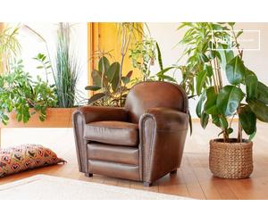 Fauteuil Club Cuir English Coffee