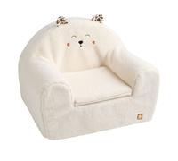 Fauteuil Club Enfant En Sherpa Détails Léopard Ecru