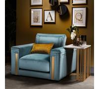 Fauteuil Club Lounge Design Fauteuil rembourré Canapé Télévision Bleu arredoclassic