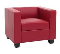 Fauteuil Club / Lounge Lille, 86x75x70cm, cuir reconstitué, rouge Rouge G