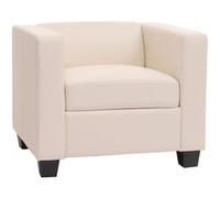Fauteuil Club / Lounge Lille, 86x75x70cm, simili-cuir, blanc