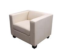 Fauteuil Club/Lounge Lille, 86x75x70cm, Simili-Cuir, crème