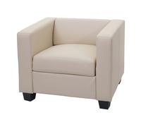 Fauteuil Club / Lounge Lille, 86x75x70cm simili-cuir, crème