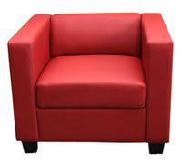 Fauteuil Club / Lounge Lille, 86x75x70cm simili-cuir rouge