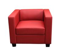 Fauteuil Club / Lounge Lille, 86x75x70cm simili-cuir rouge