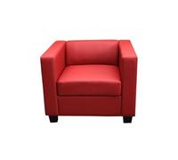 Fauteuil Club / Lounge Lille, 86x75x70cm, simili-cuir, rouge Rouge G