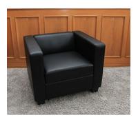 Fauteuil Club / Lounge Lille - Cuir reconstitué - Noir - Contemporain - Adulte - 86x75x70cm
