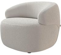 Fauteuil-Cocktail Nova Bouclé Crème-Blanc 88x88 cm Fauteuil de Salon