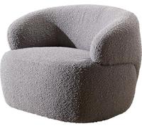Fauteuil-Cocktail Nova Bouclé Gris argenté 88x88 cm Fauteuil de Salon