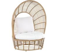 Fauteuil cocon en rotin et coussin beige LIDO - BELIANI - Contemporain - Design - Relaxation