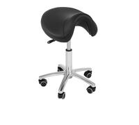 Physa Fauteuil Coiffure à roulettes Noir (Acier, revêtement : éco-Cuir, Hauteur du siège : 50-64 cm, 52 x 52 x 62,5 cm) Tabouret Siège de Coiffure