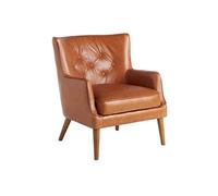 Fauteuil Confident en cuir capitonné 5053C, 75 x 80 x 89 cm. -