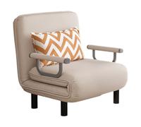 Fauteuil Convertible 1 Place Adulte Lit Pliant 1 Personne 68x190cm Canape Une Place Lit pour Chambre Salon, Capacité de Charge 250Kg(Beige)