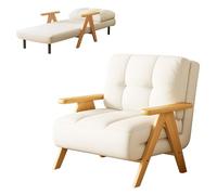 Fauteuil Convertible 1 Place Design Scandinave & Bois Clair, Chauffeuse, Fauteuil ou Lit d'Appoint pour Studio Appartement Bureau
