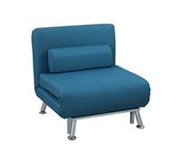 Fauteuil convertible - HOMCOM - 3 en 1 - chauffeuse lit 1 place - coussin - 75L x 70l x 75H cm - bleu