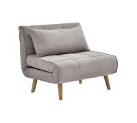 Fauteuil convertible 90 cm en tissu taupe CHILA