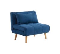 Fauteuil convertible en tissu bleu CHILA