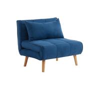 Fauteuil convertible en tissu bleu CHILA