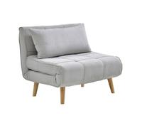 Fauteuil convertible en tissu gris clair CHILA